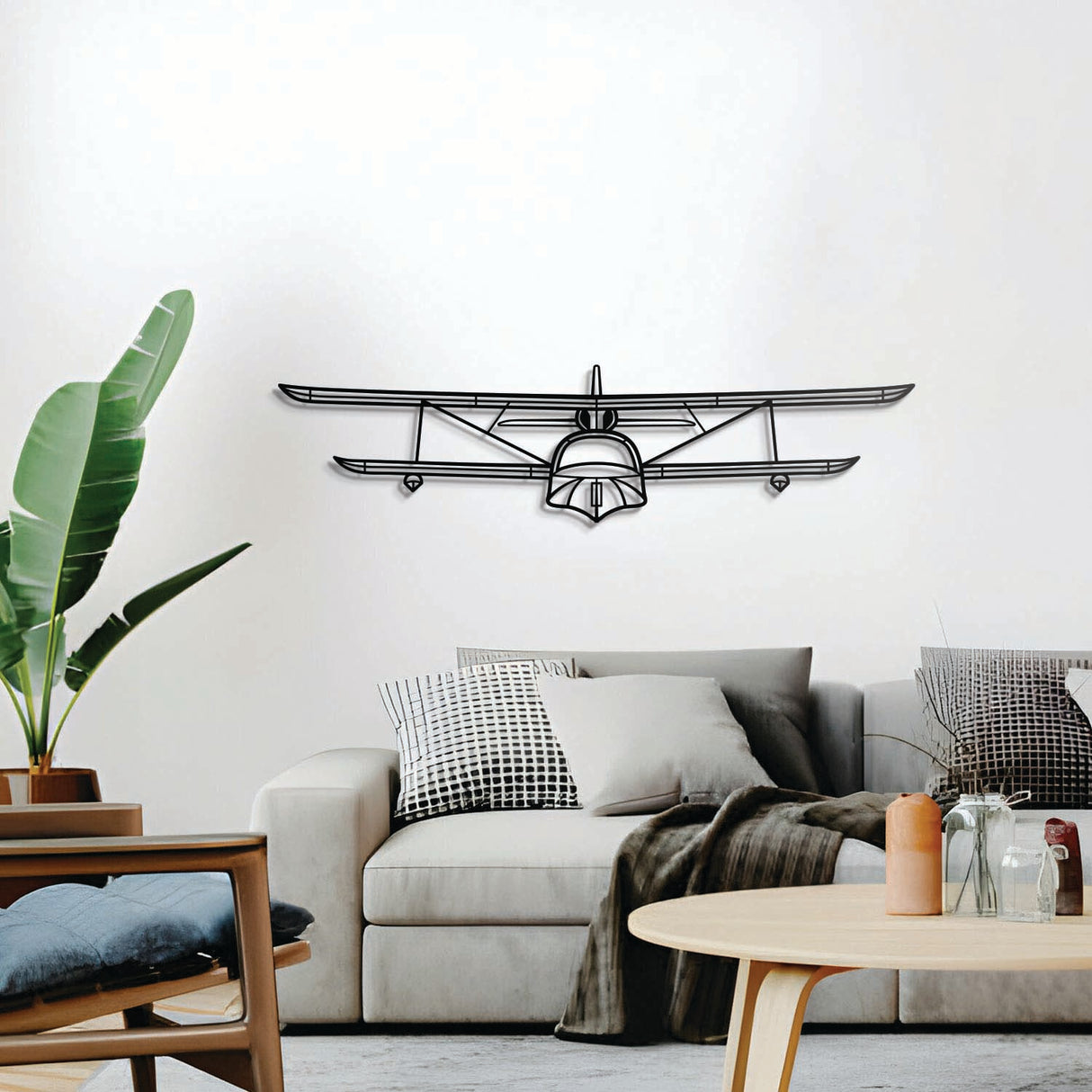 Aviation lover gift: Super Petrel LS front aircraft wall decor, textured dyed steel, ready-to-hang under 40