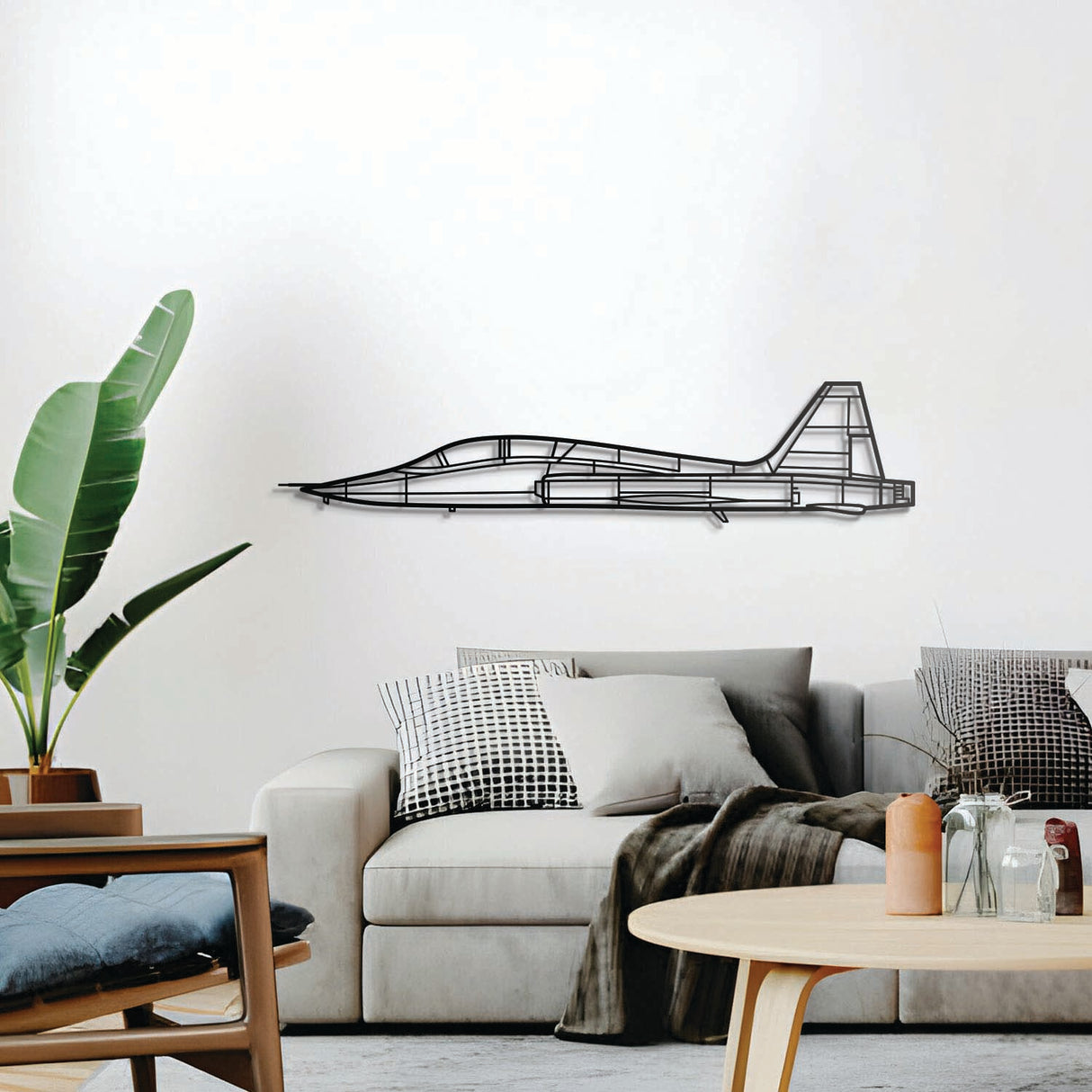 Ready-to-hang T-38 Talon steel wall decor, textured dyed finish, for aviation enthusiasts