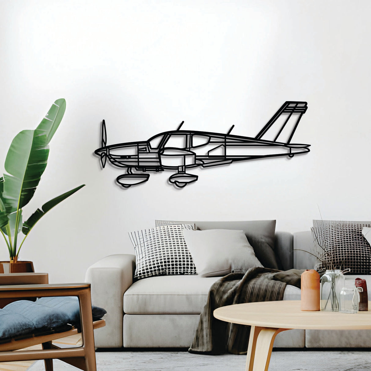 Navigate Craft TB10 Tobago metal airplane décor, ready-to-hang with elevation screws, aviation gift idea