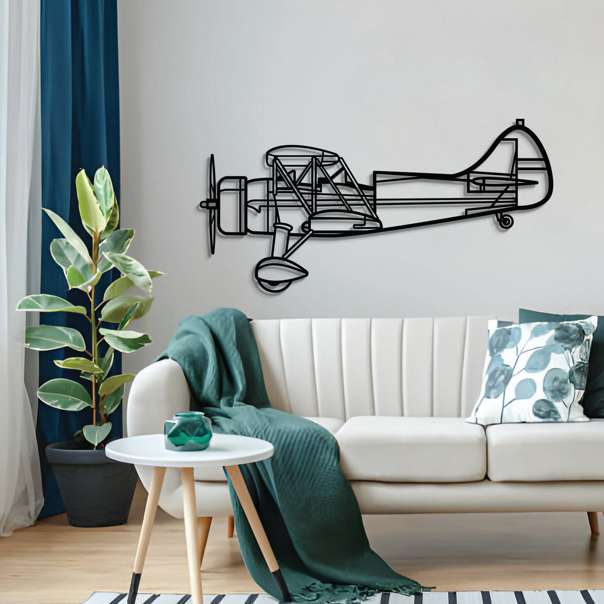 Navigate Craft UPF-7 metal airplane wall décor, ready-to-hang with elevation screws, aviation gift