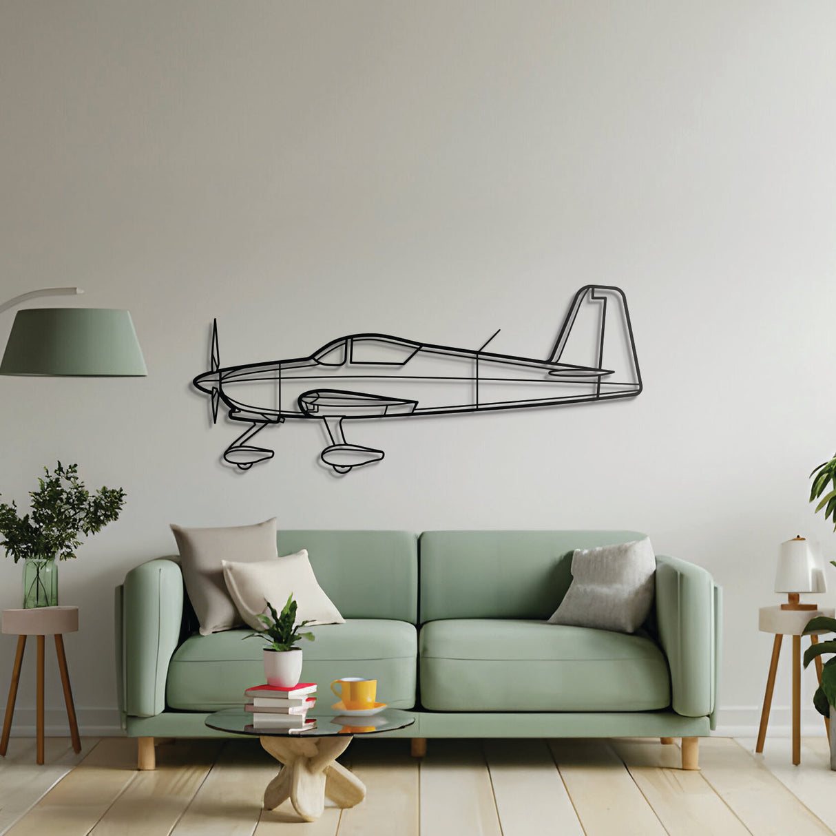 RV-7 silhouette wall art – handcrafted black steel aviation décor ideal for hangar or living space