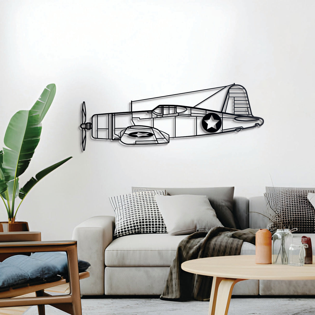F4U Corsair warbird wall décor – iconic aviation design, perfect for hangar, office, or living space