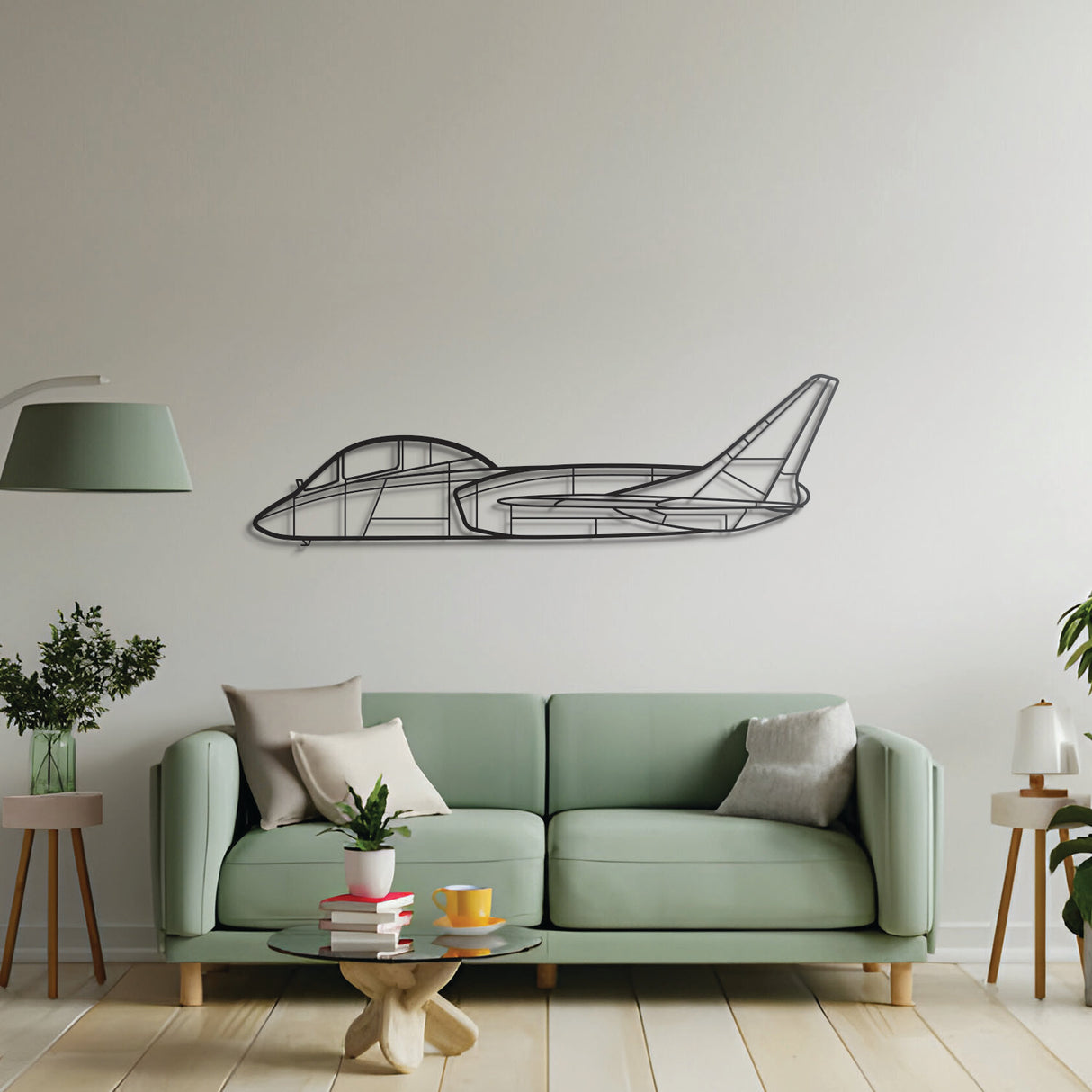 F7U‑3 metal wall decor – precision laser‑cut Cutlass profile floating off wall for dimensional, aviation‑heritage appeal of an iconic, radical‑design jet