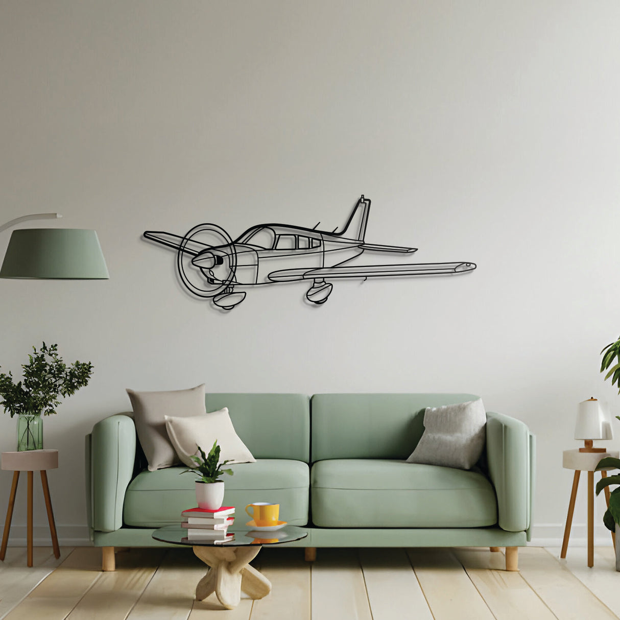 Aviation décor highlight: Warrior II Angle laser‑cut steel wall art with matte finish and elevation screws for avgeek spaces