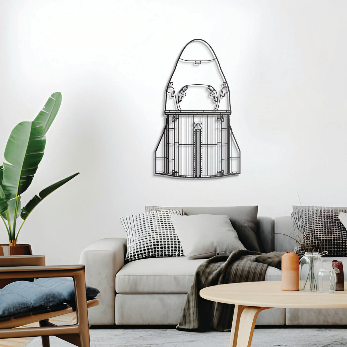 X Dragon 3D metal wall décor, elevated 1 cm from wall, ready-to-hang aviation design