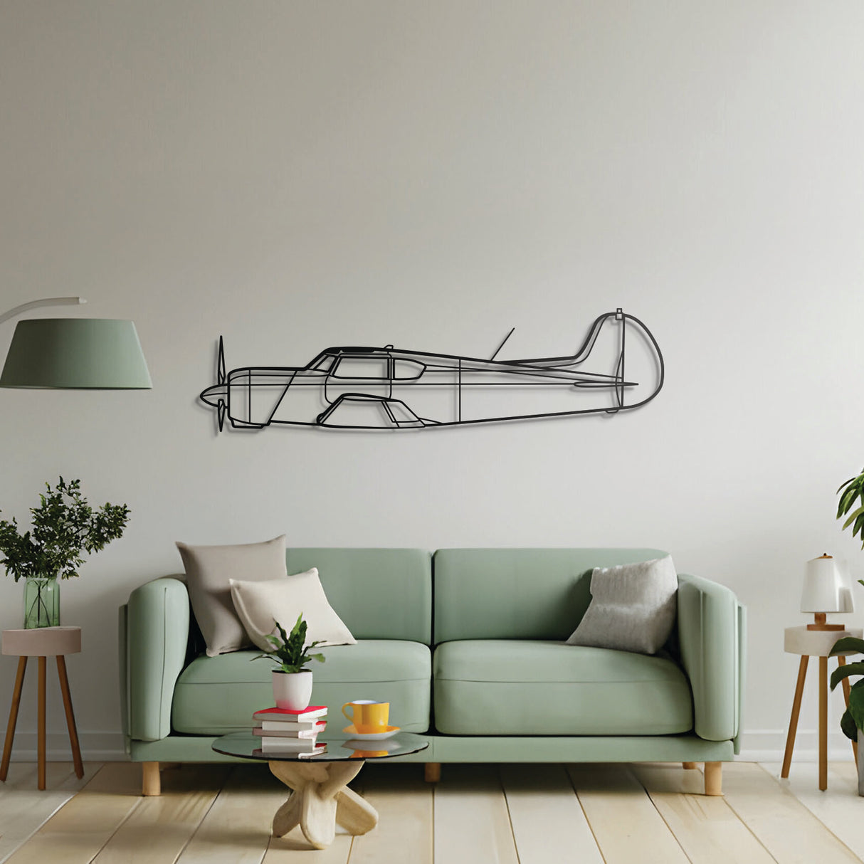 Soviet‑era Yak‑18T trainer aircraft metal wall art – powder‑coated matte finish that blends seamlessly with modern interiors