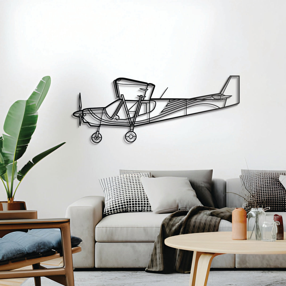 STOL CH‑750 wall décor – elevated slightly off the wall using spacers for a sleek 3D shadow effect of its rugged short‑takeoff‑and‑landing profile