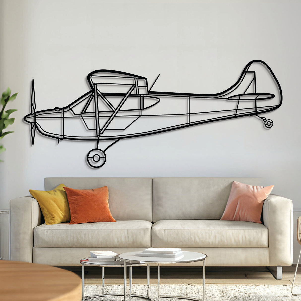 Savage Cruiser bush plane silhouette metal wall art – laser‑cut 2 mm steel, textured matte powder‑coat finish, ready to hang