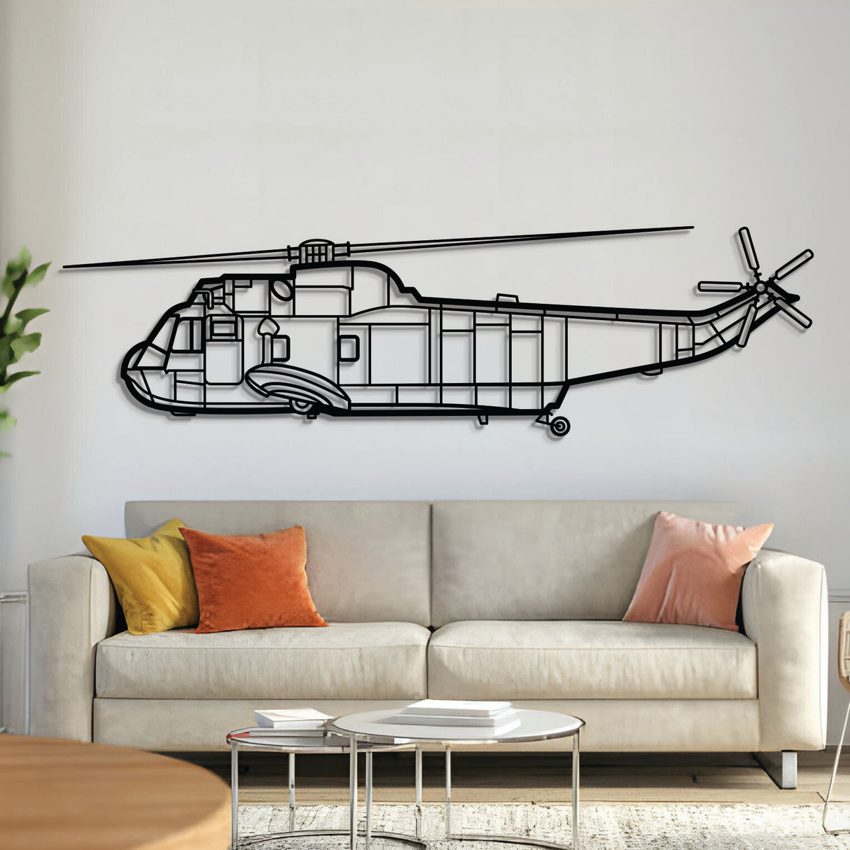 SH-3 Sea King Metal Aircraft Wall Art - NCP0125