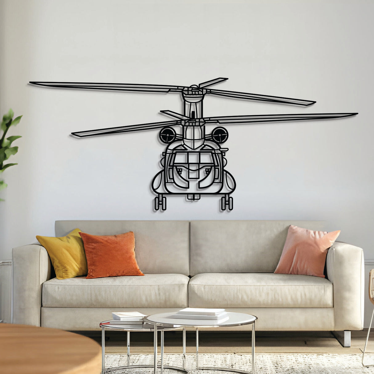 CH47D-F Chinook Front Metal Aircraft Wall Art - NCP0371