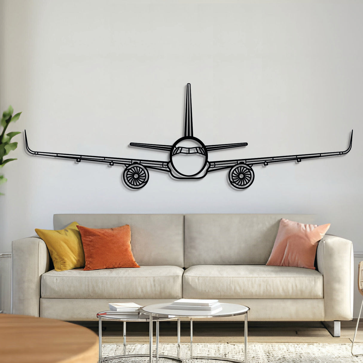 A321 Front Metal Aircraft Wall Art - NCP0018