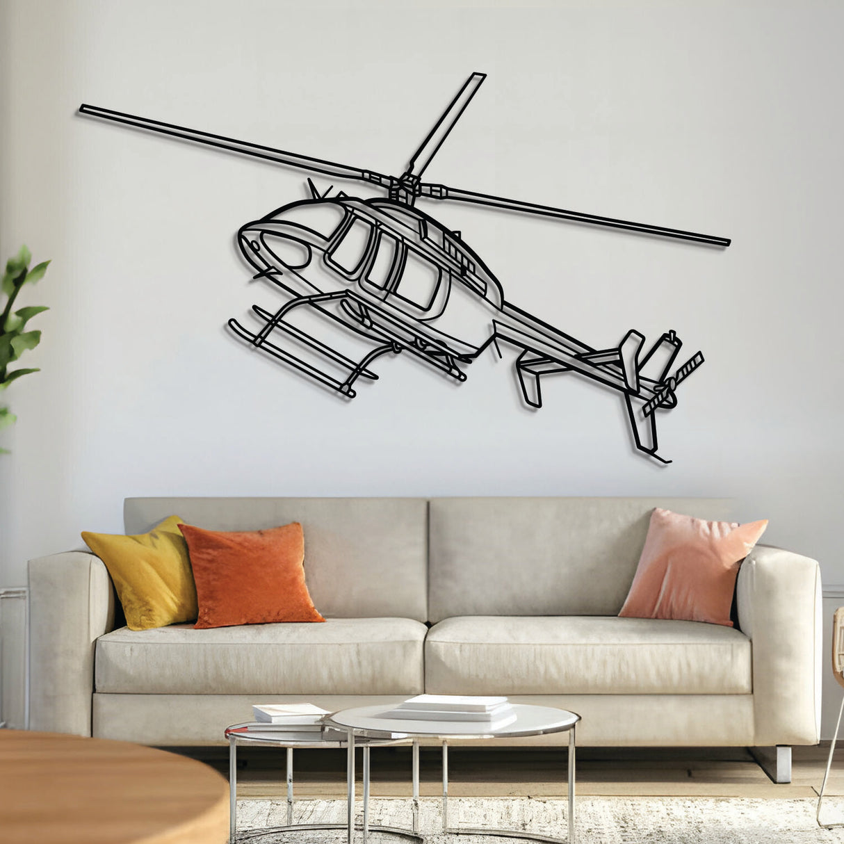 407GX Angle Metal Aircraft Wall Art - NCP0004