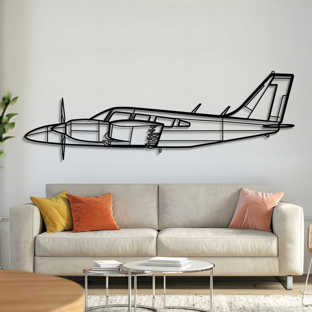 PA-34-200T Seneca II Metal Aircraft Wall Art - NCP0188