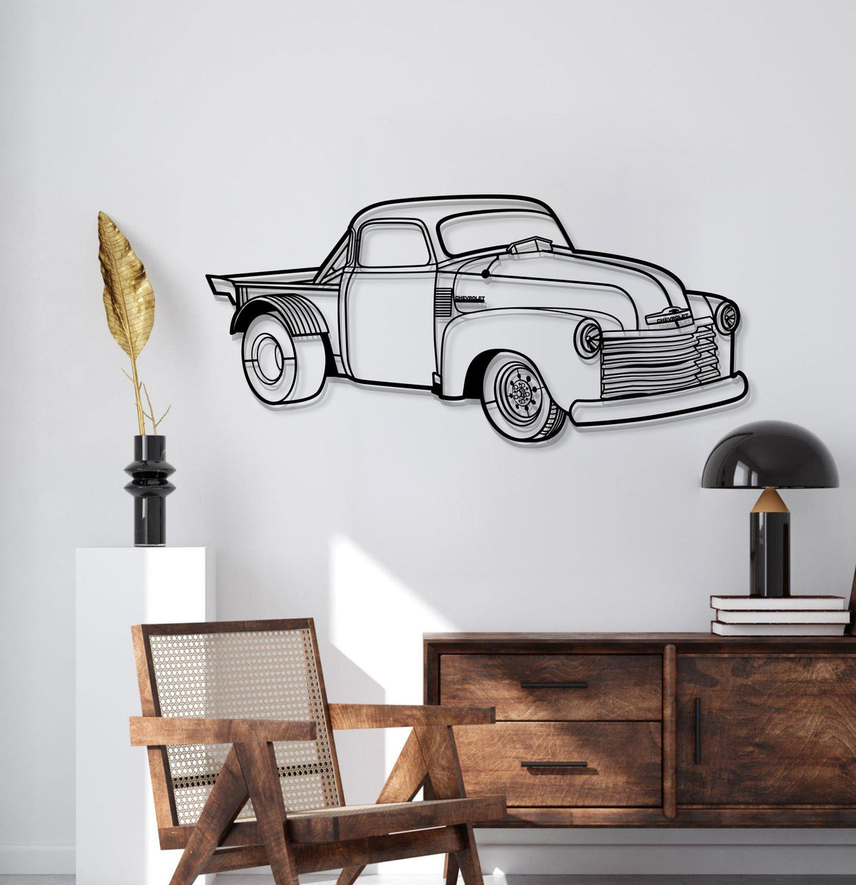 1953 Custom Truck Perspective Metal Car Wall Art - NC1248