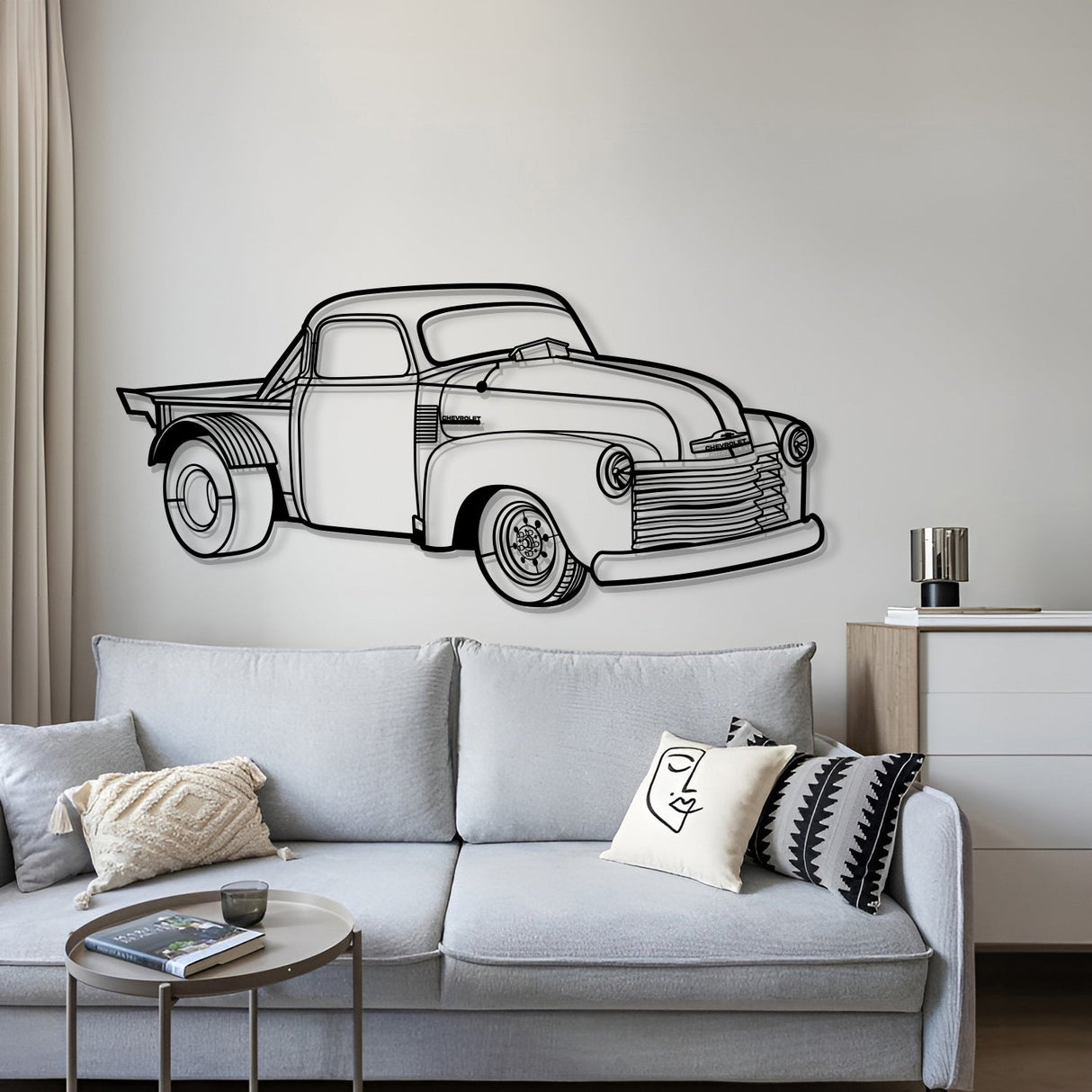 1953 Custom Truck Perspective Metal Car Wall Art - NC1248