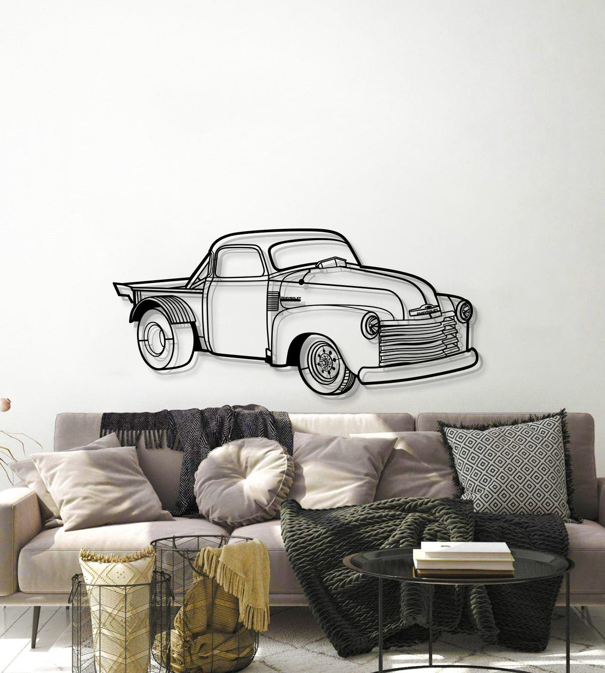 1953 Custom Truck Perspective Metal Car Wall Art - NC1248