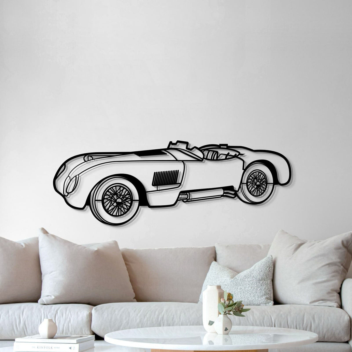 1953 C Type Perspective Metal Car Wall Art - NC1276