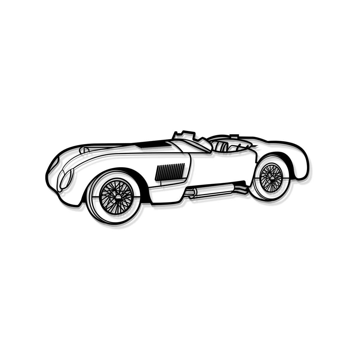 1953 C Type Perspective Metal Car Wall Art - NC1276