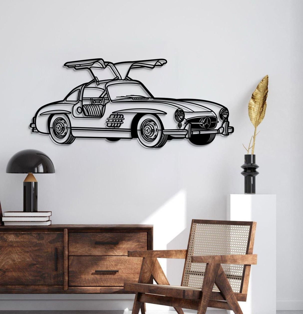 1955 300SL Perspective Metal Car Wall Art - NC1171