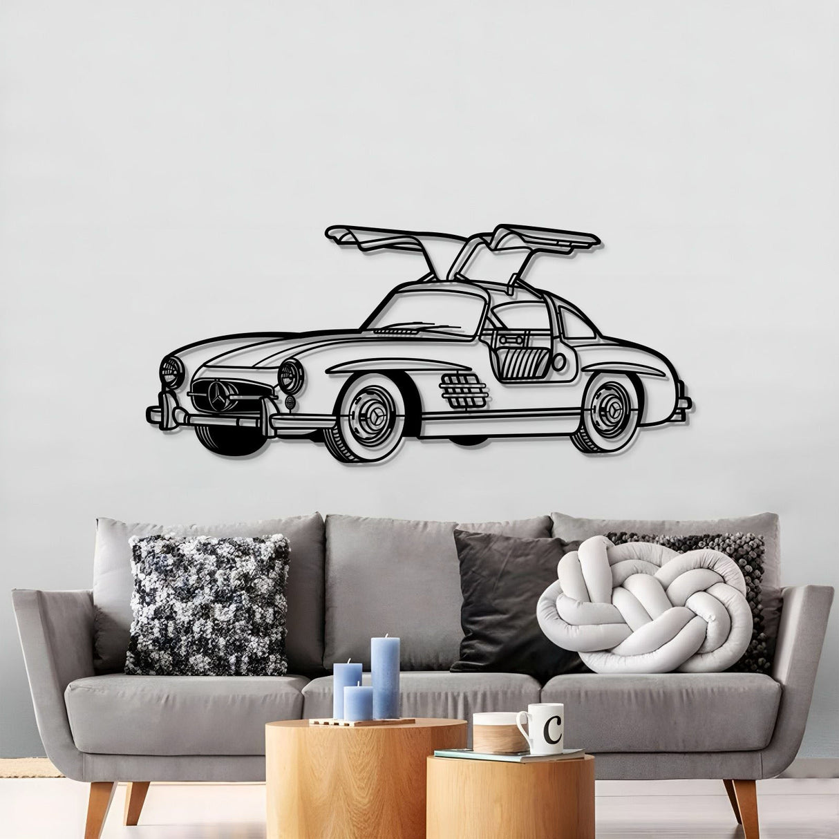 1955 300SL Perspective Metal Car Wall Art - NC1171