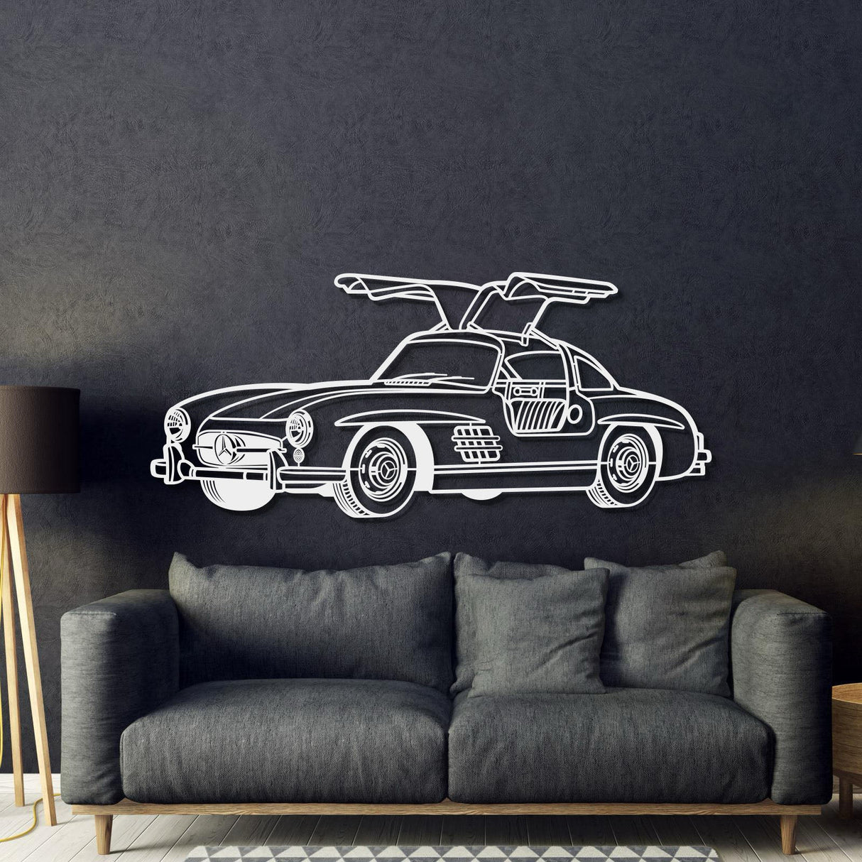 1955 300SL Perspective Metal Car Wall Art - NC1171