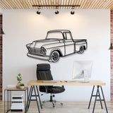 1956 Apache 3100 Big Window Perspective Metal Car Wall Art - NC1147