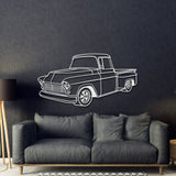 1956 Apache 3100 Big Window Perspective Metal Car Wall Art - NC1147