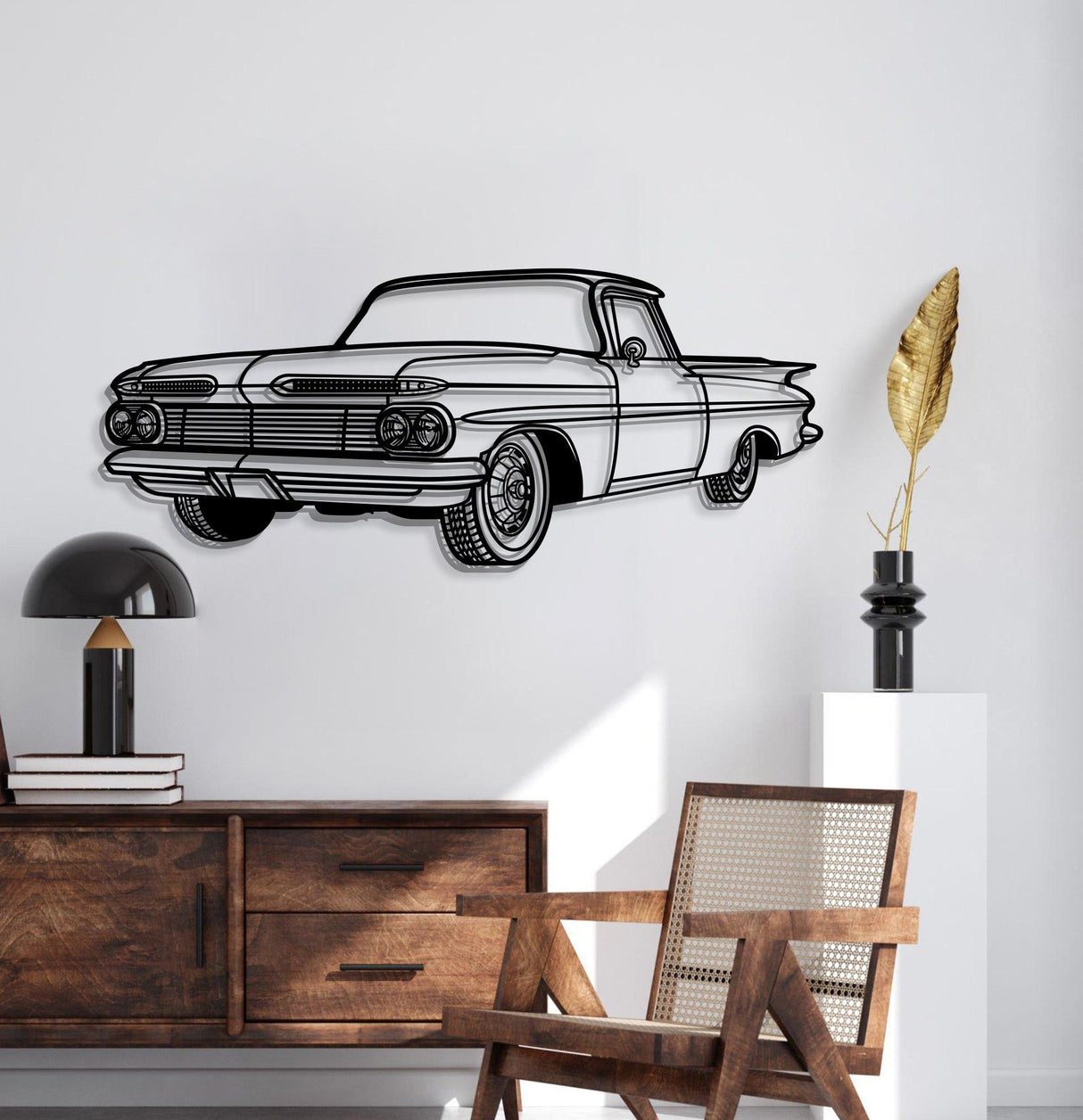 1959 El Camino Perspective Metal Car Wall Art - NC1148