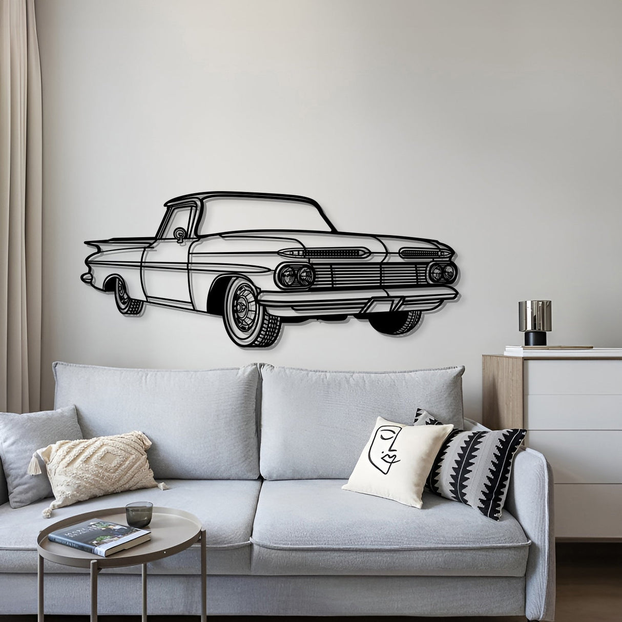 1959 El Camino Perspective Metal Car Wall Art - NC1148