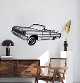 1964 Impala Convertible Lowrider Perspective Metal Car Wall Art - NC1149