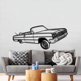 1964 Impala Convertible Lowrider Perspective Metal Car Wall Art - NC1149