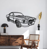 1967 Mustang GT500 Fastback Perspective Metal Car Wall Art - NC1155