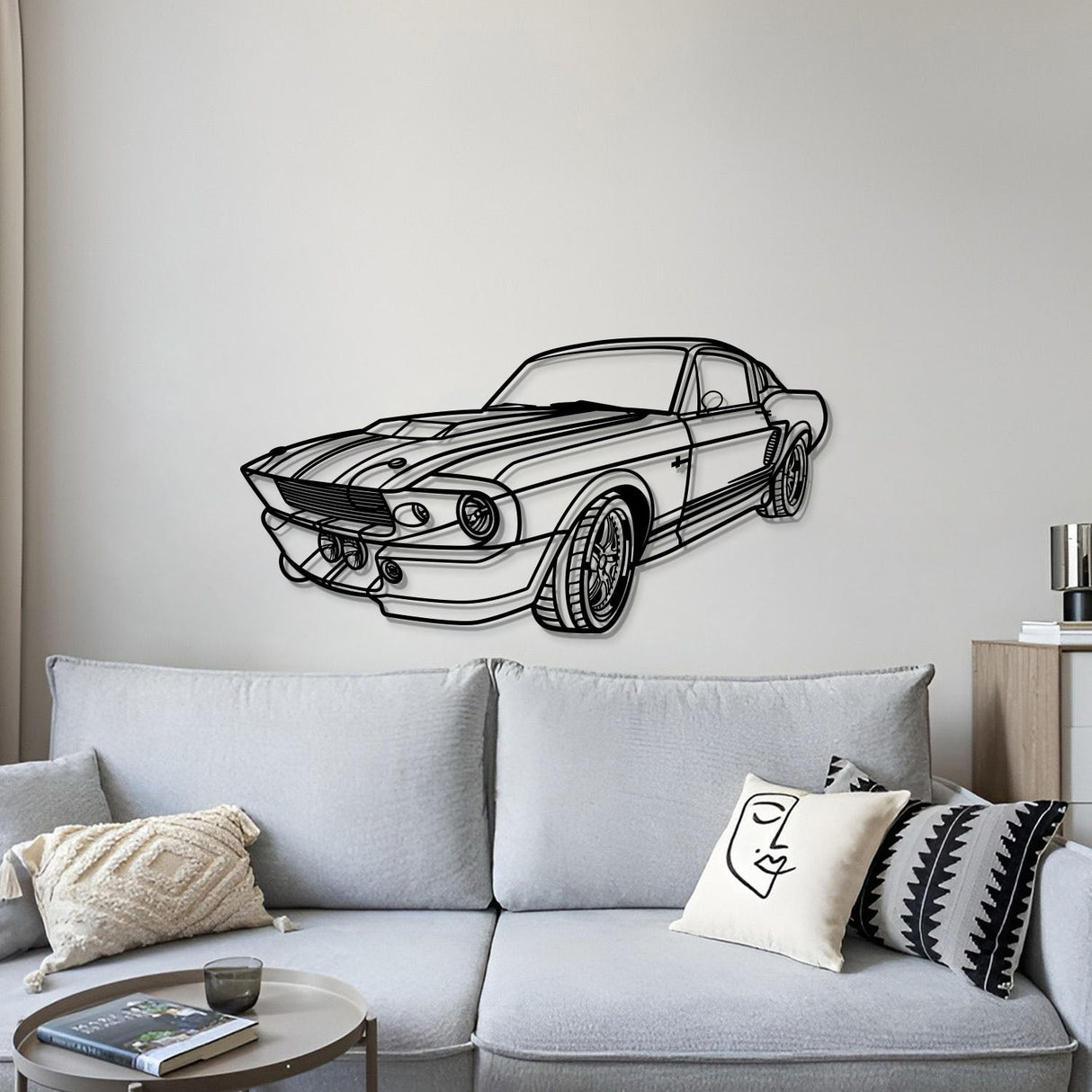 1967 Mustang GT500 Fastback Perspective Metal Car Wall Art - NC1155