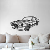 1967 Mustang GT500 Fastback Perspective Metal Car Wall Art - NC1155