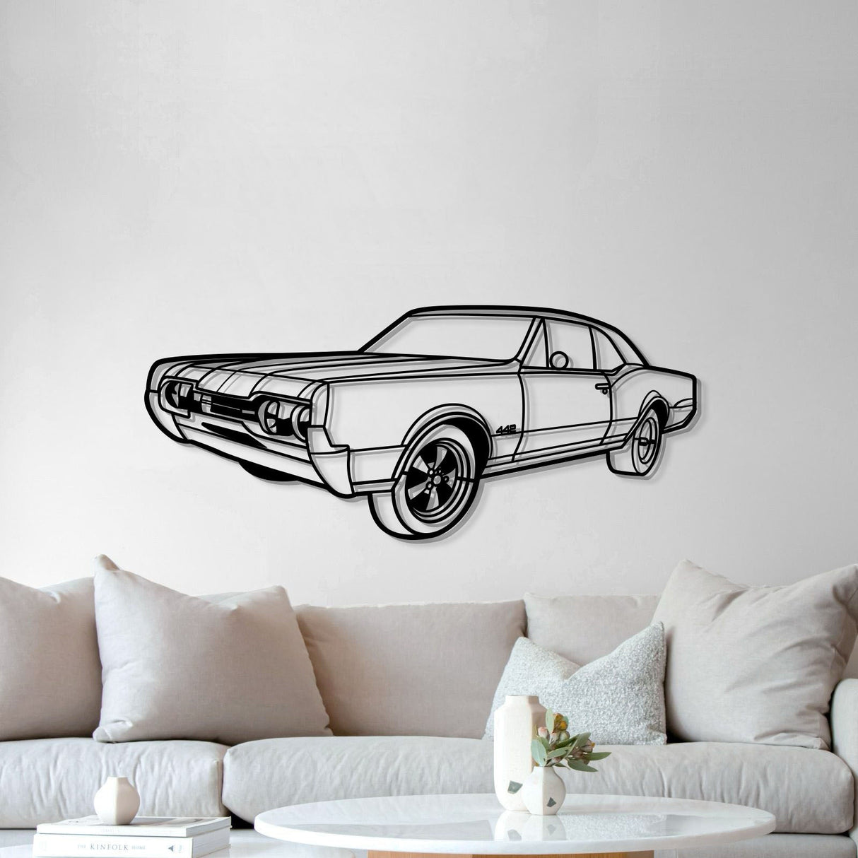 1967 Cutlass 442 Hardtop Perspective Metal Car Wall Art - NC1283