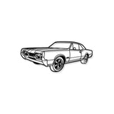 1967 Cutlass 442 Hardtop Perspective Metal Car Wall Art - NC1283