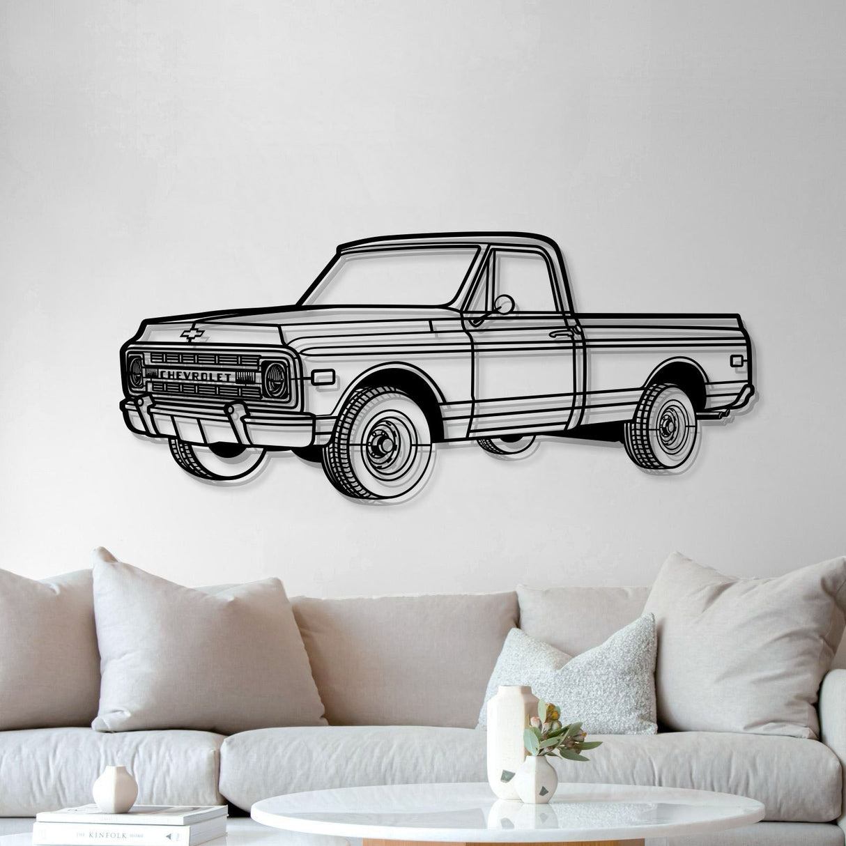 1968 C10 Perspective Metal Car Wall Art - NC1249