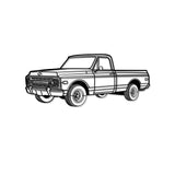 1968 C10 Perspective Metal Car Wall Art - NC1249