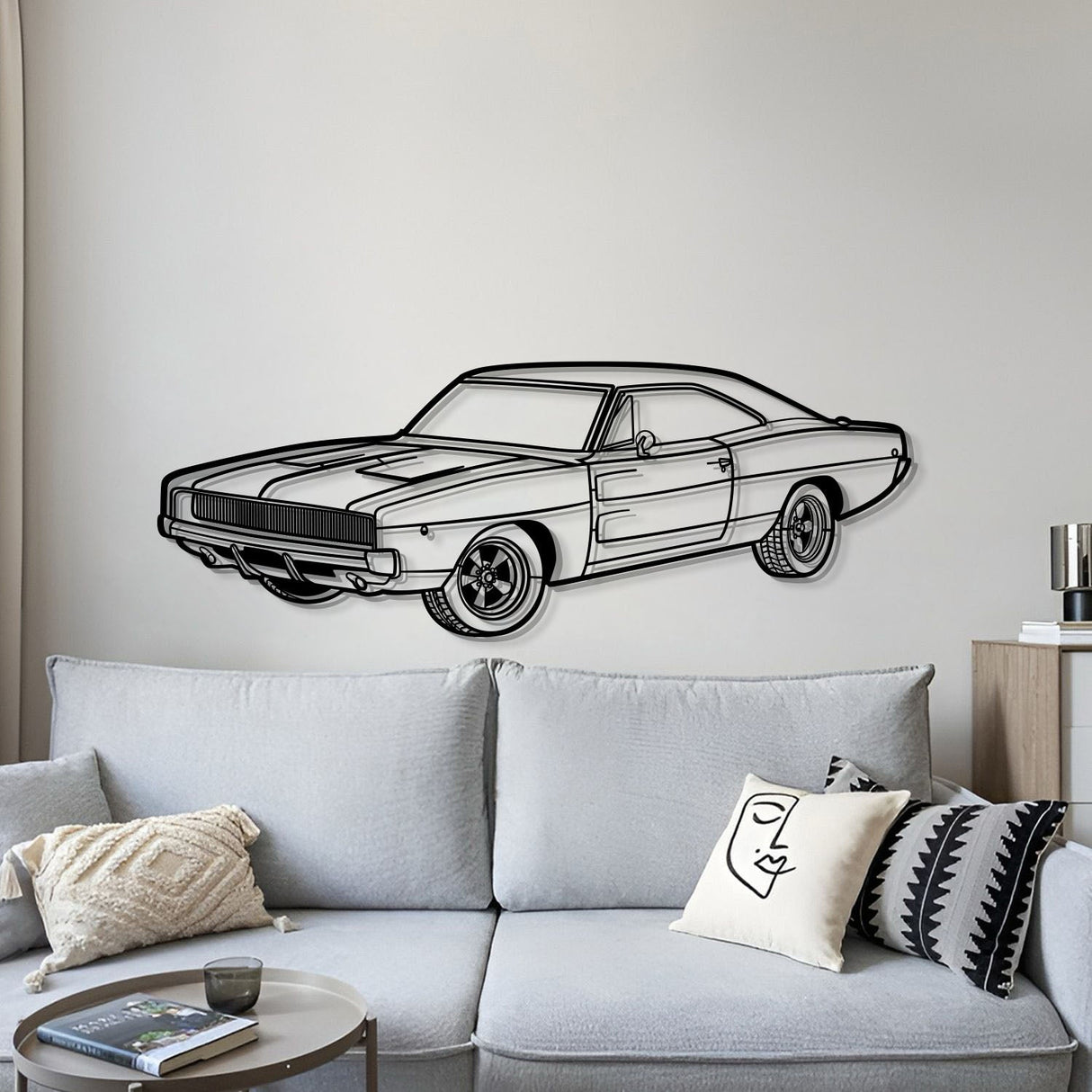 1968 Charger R-T Perspective Metal Car Wall Art - NC1259