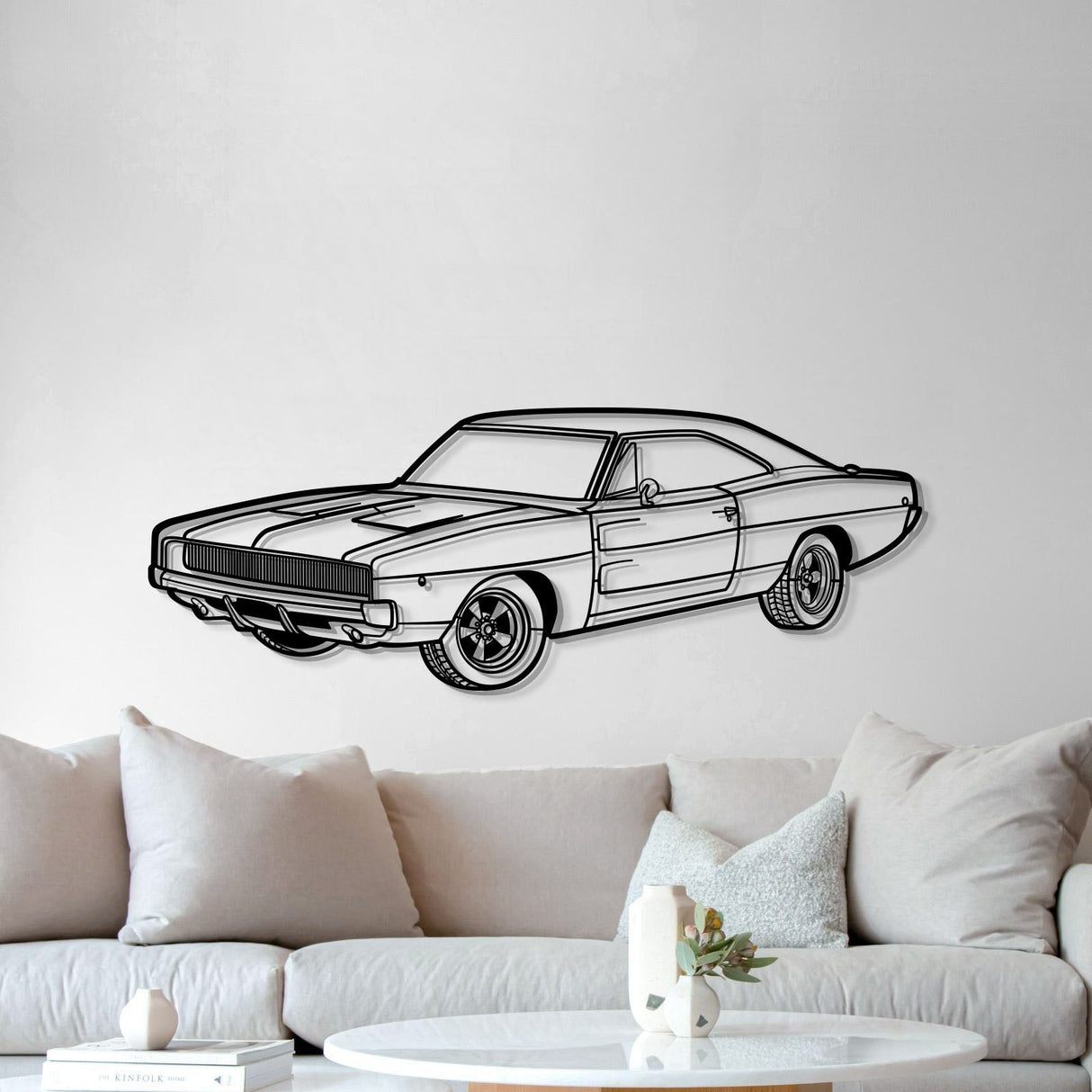 1968 Charger R-T Perspective Metal Car Wall Art - NC1259