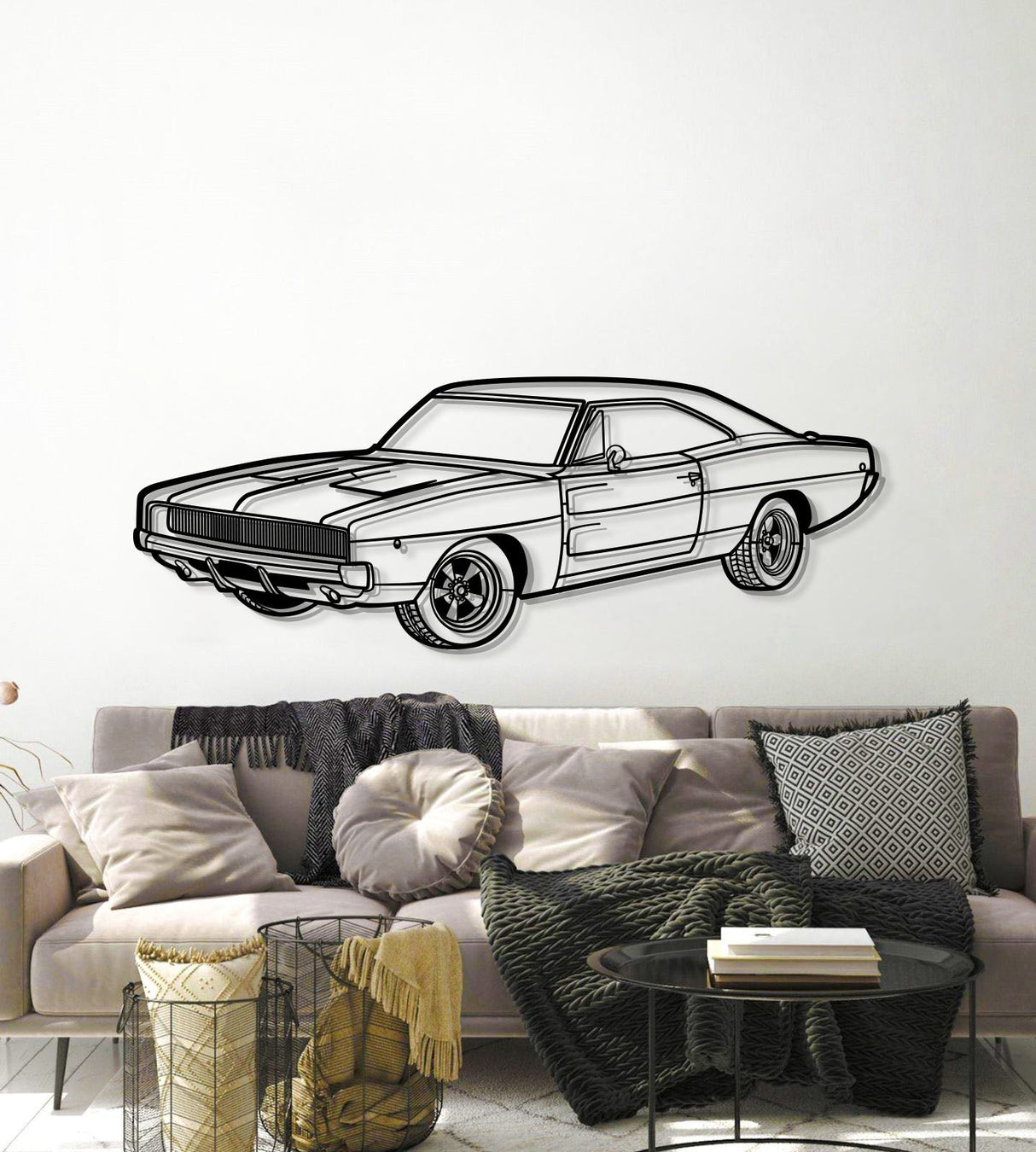 1968 Charger R-T Perspective Metal Car Wall Art - NC1259