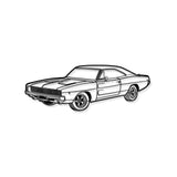 1968 Charger R-T Perspective Metal Car Wall Art - NC1259