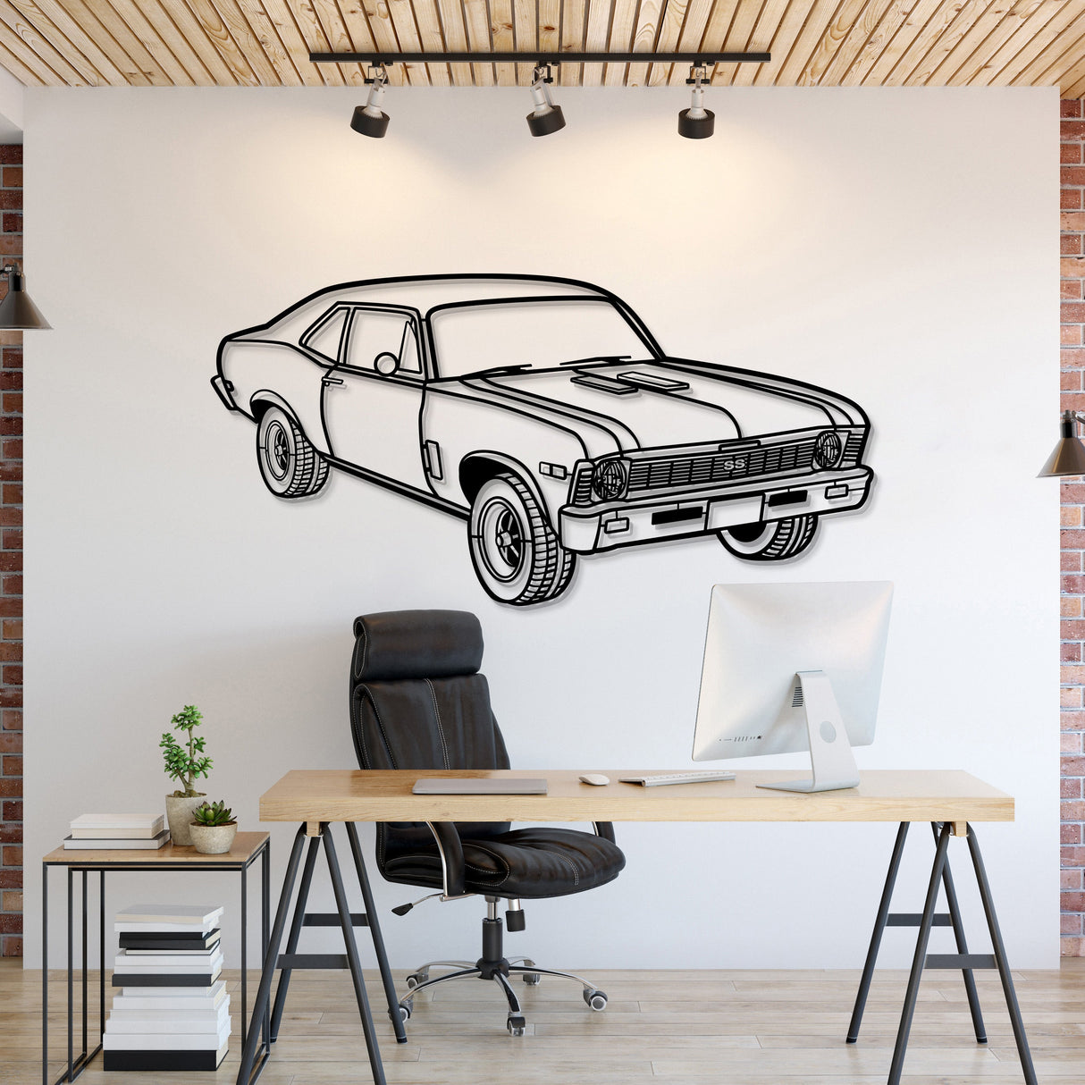 1969 Nova Yenko Perspective Metal Car Wall Art - NC1250