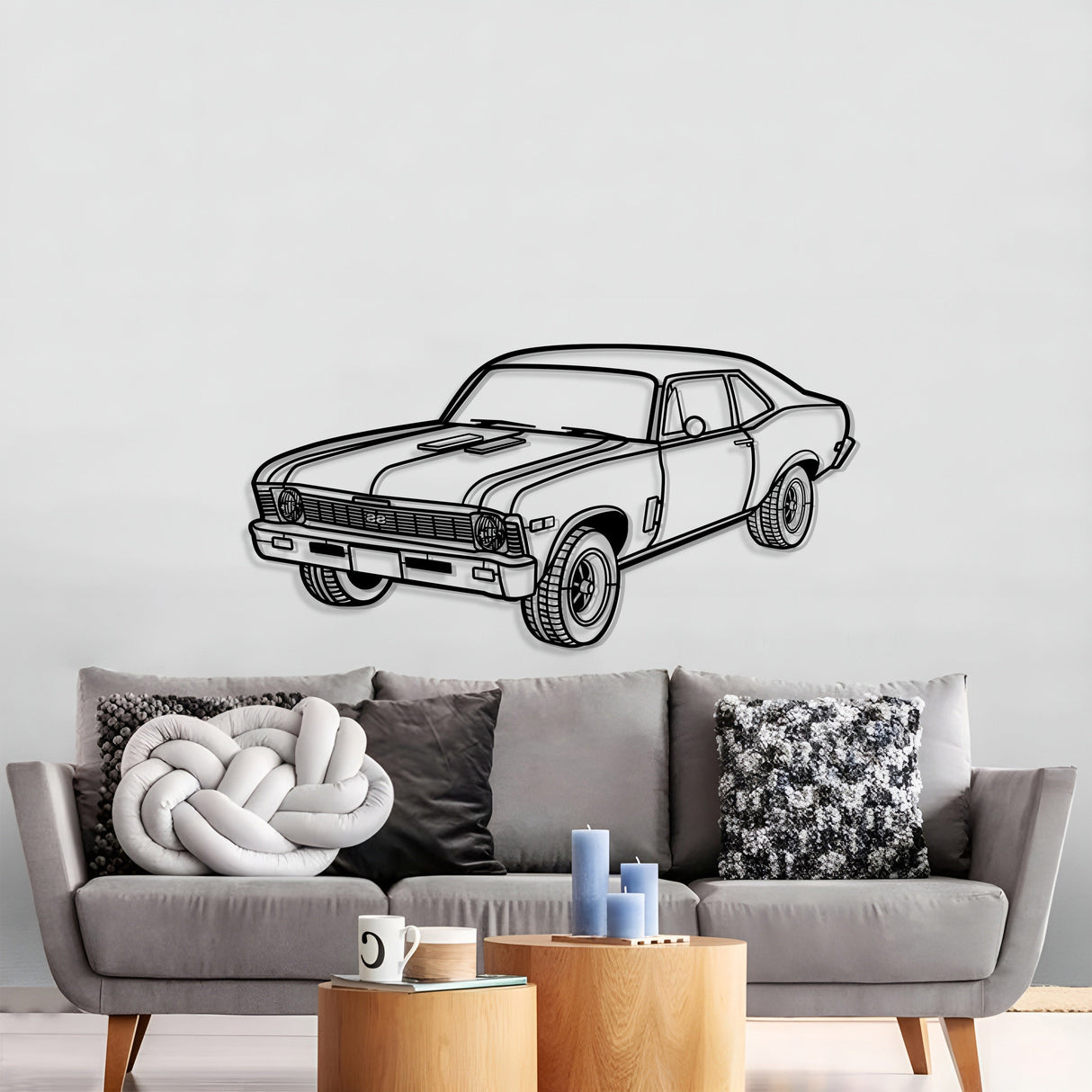 1969 Nova Yenko Perspective Metal Car Wall Art - NC1250