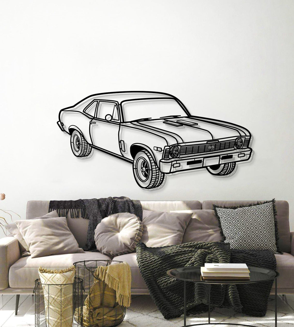 1969 Nova Yenko Perspective Metal Car Wall Art - NC1250