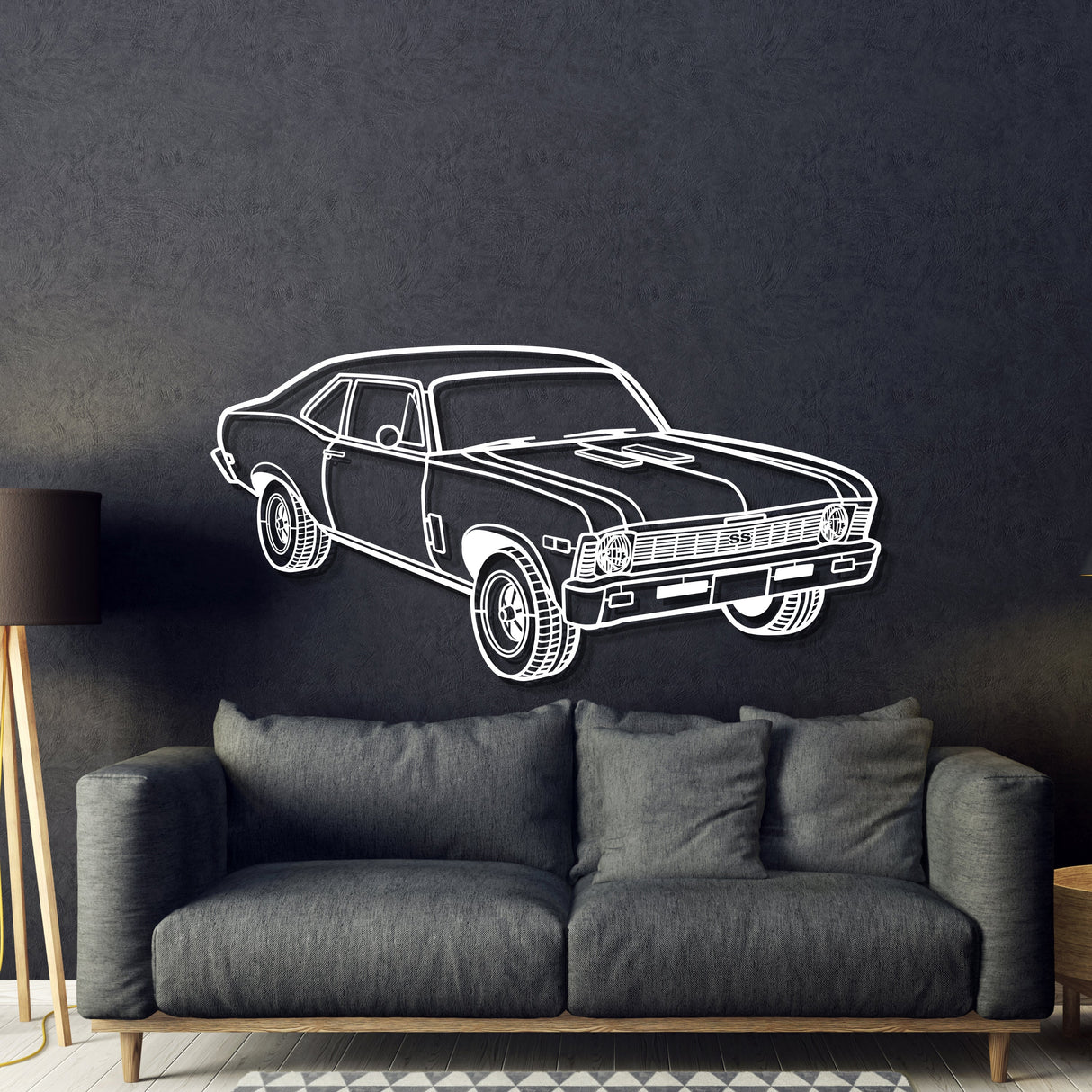 1969 Nova Yenko Perspective Metal Car Wall Art - NC1250