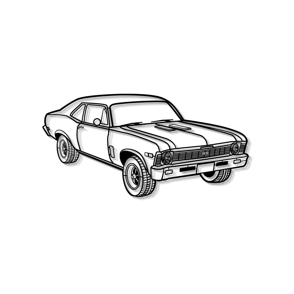 1969 Nova Yenko Perspective Metal Car Wall Art - NC1250