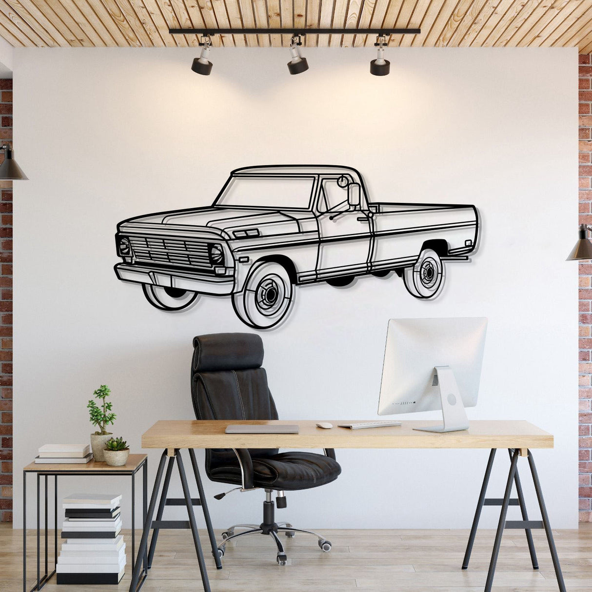 1969 F-250 Perspective Metal Car Wall Art - NC1263