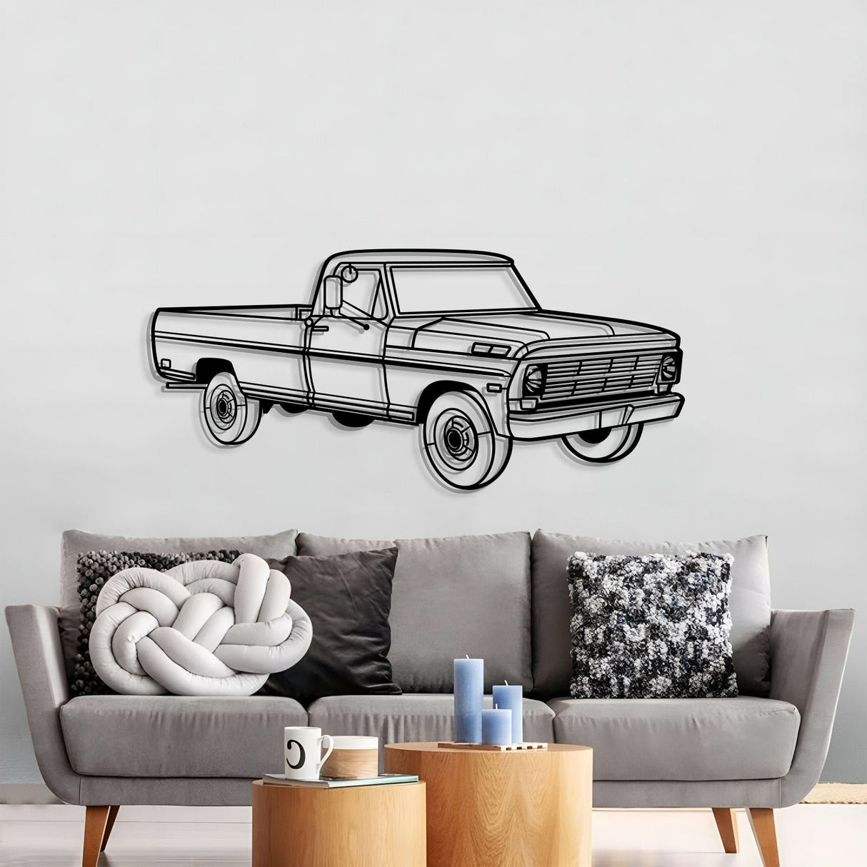 1969 F-250 Perspective Metal Car Wall Art - NC1263