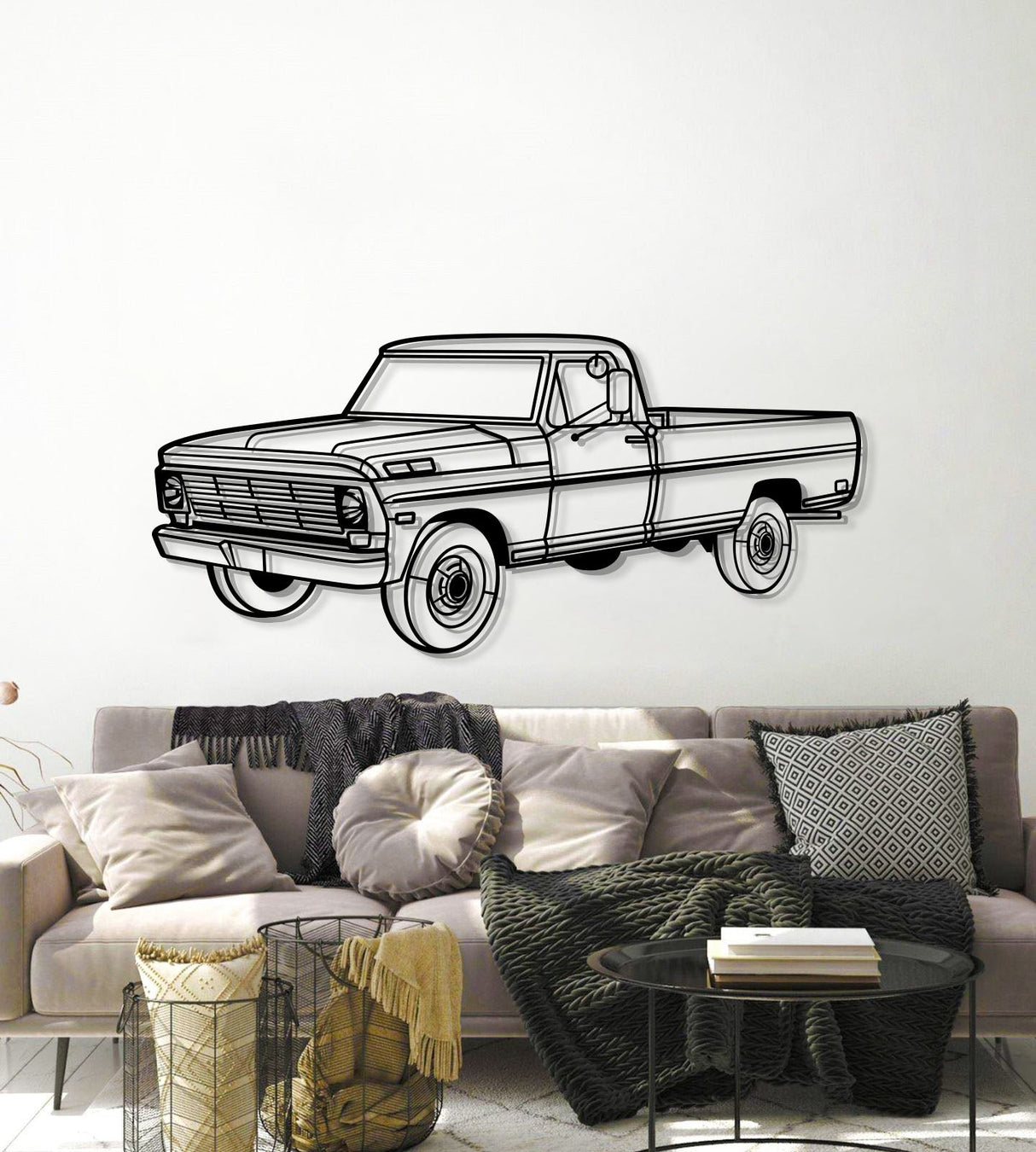 1969 F-250 Perspective Metal Car Wall Art - NC1263